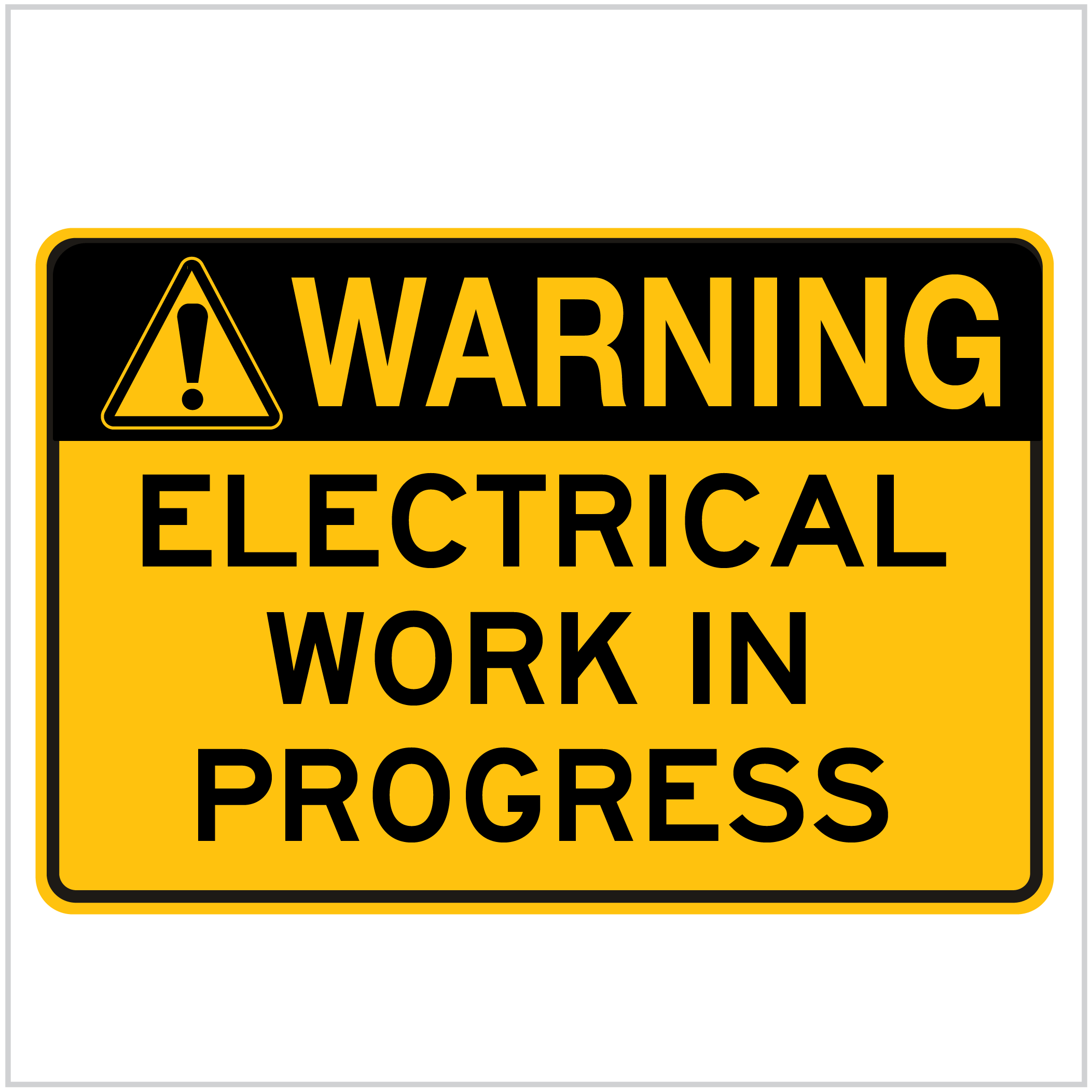 WARN-231 - WARNING ELECTRICAL WORK IN PROGRESS - WARNING SIGNS