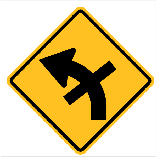 W2-15 – CROSSROAD ON A CURVE - WARNING SIGN
