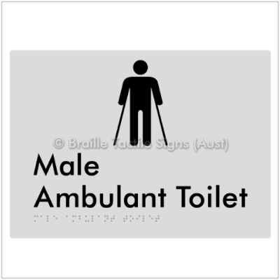 Braille Tactile BTS223n Male Ambulant Toilet silver