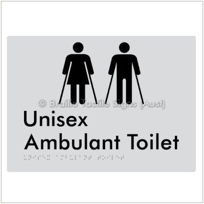 Braille Tactile BTS224n Unisex Ambulant Toilet Silver