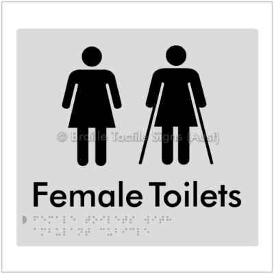 Braille Tactile BTS235 Female Toilets with Ambulant Cubicle Silver