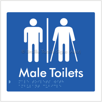 Braille Tactile BTS236 AL Male Toilets with Ambulant Cubicle blue