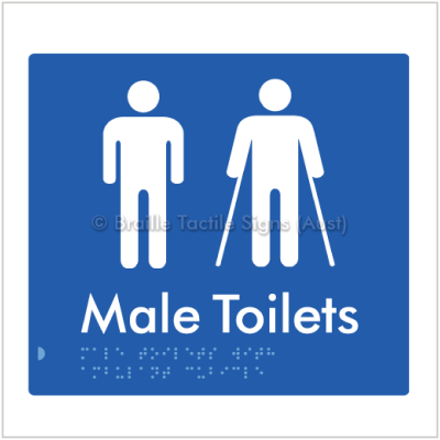 Braille Tactile BTS236 Male Toilets with Ambulant Cubicle blue