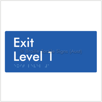 Braille Tactile BTS270-01 Exit Level 1 blue