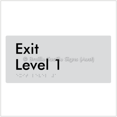 Braille Tactile BTS270-01 Exit Level 1 Silver