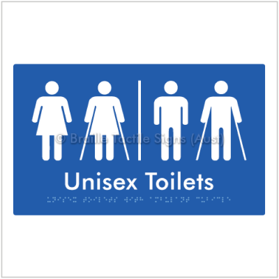 Braille Tactile BTS308 Unisex Toilets with Ambulant Cubicle (Air Lock)-blue