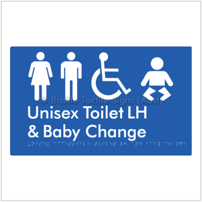 Braille Tactile BTS33LHn Unisex Accessible Toilet LH Baby Change - blue