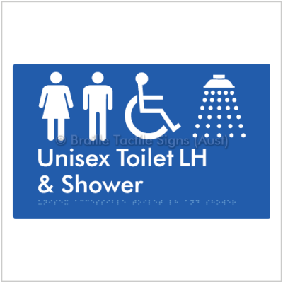 Braille Tactile BTS35LHn Unisex Accessible Toilet LH Shower - BLUE