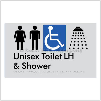 Braille Tactile BTS35LHn Unisex Accessible Toilet LH Shower - silver