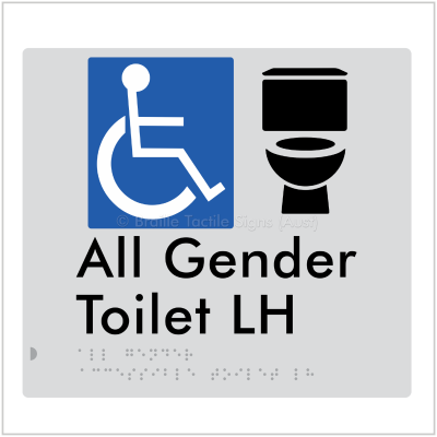 Braille Tactile BTS379LH All Gender Accessible Toilet LH silver