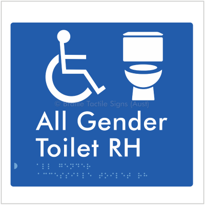 Braille Tactile BTS379RH All Gender Accessible Toilet RH blue