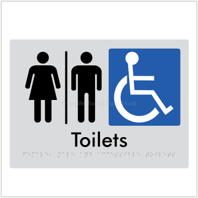 Braille Tactile BTS407-AL Female Male and Accessible Toilets-slv silver