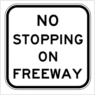 G9-70 – NO STOPPING ON FREEWAY