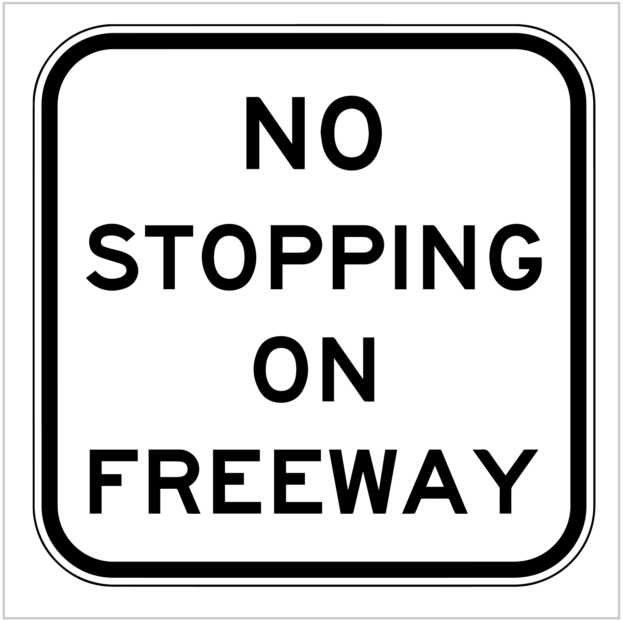 G9-70 – NO STOPPING ON FREEWAY