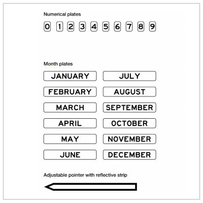 AFDRS INTERCHANGEABLE MONTH DAY PLATES